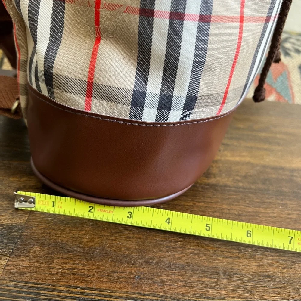 Burberry Never Used Nova Plaid Vintage Fabric/Leather Backpack Unisex